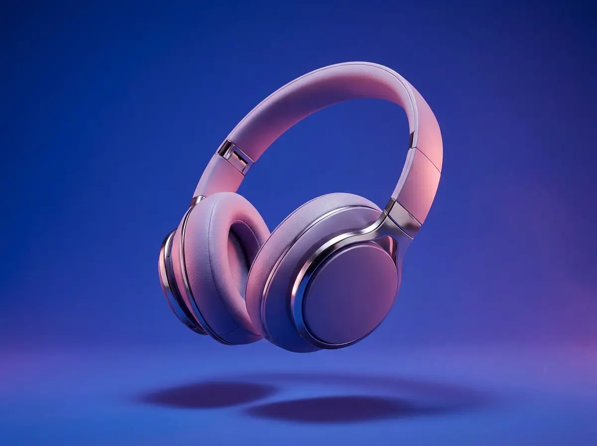 Tecnología: audífonos inalámbricos flotando